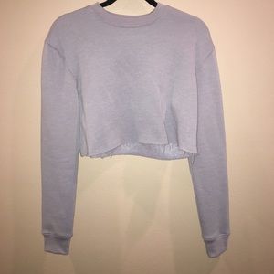 CARLI BYBEL x MISSGUIDED Baby Blue Crop Crew Neck